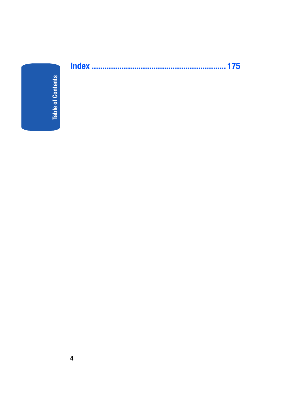 Index | Samsung SGH-T319NBBTMB User Manual | Page 8 / 182