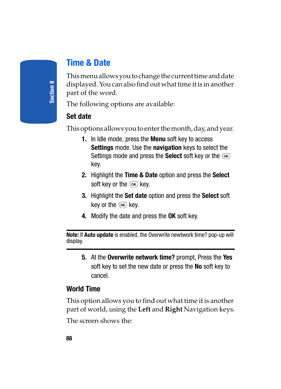 Time & date | Samsung SGH-T319NBBTMB User Manual | Page 92 / 182