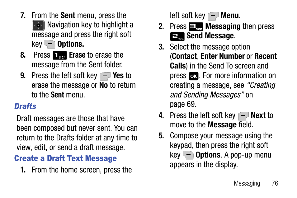 Drafts | Samsung SCH-U310ZNAVZW User Manual | Page 79 / 144