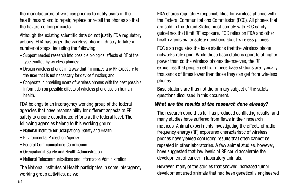 What are the results of the research done already | Samsung SCH-R300ZKAXAR User Manual | Page 94 / 116