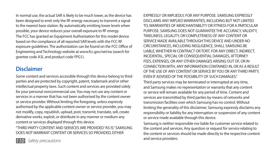 Samsung YP-G1CW-XAA User Manual | Page 111 / 115