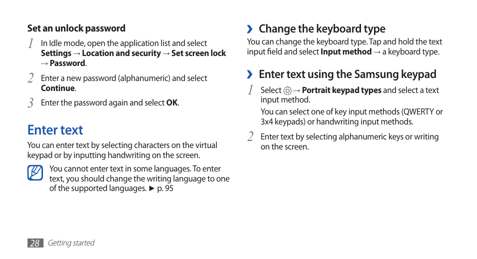 Enter text | Samsung YP-G1CW-XAA User Manual | Page 29 / 115