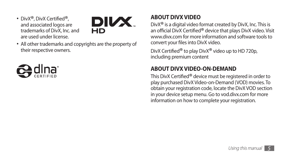 Samsung YP-G1CW-XAA User Manual | Page 6 / 115