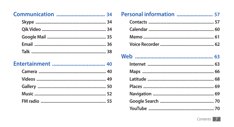 Samsung YP-G1CW-XAA User Manual | Page 8 / 115