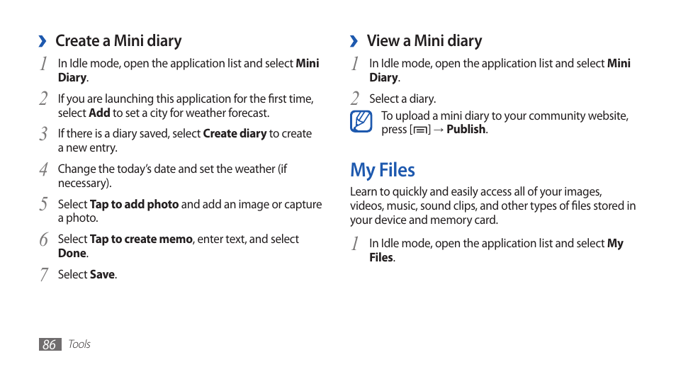 My files | Samsung YP-G1CW-XAA User Manual | Page 87 / 115