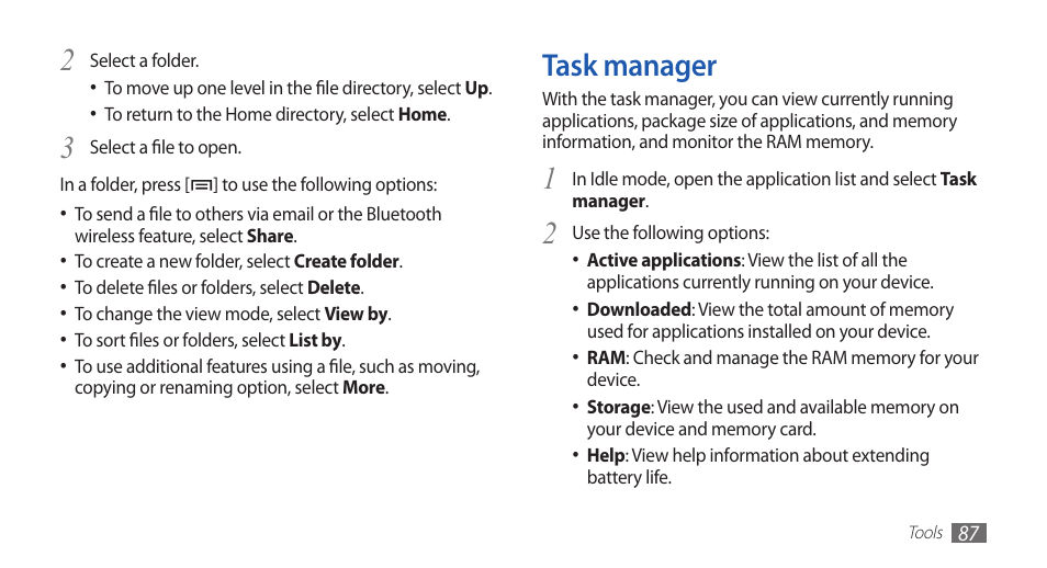 Task manager | Samsung YP-G1CW-XAA User Manual | Page 88 / 115