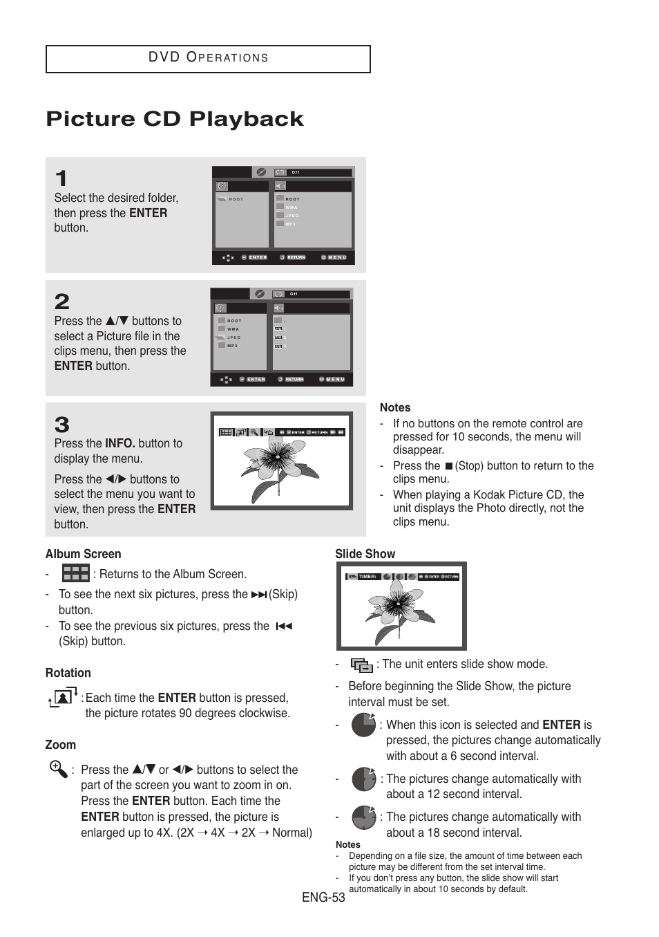 Picture cd playback, D v d o, Eng-53 | Samsung DVD-V8500-XAC User Manual | Page 53 / 88