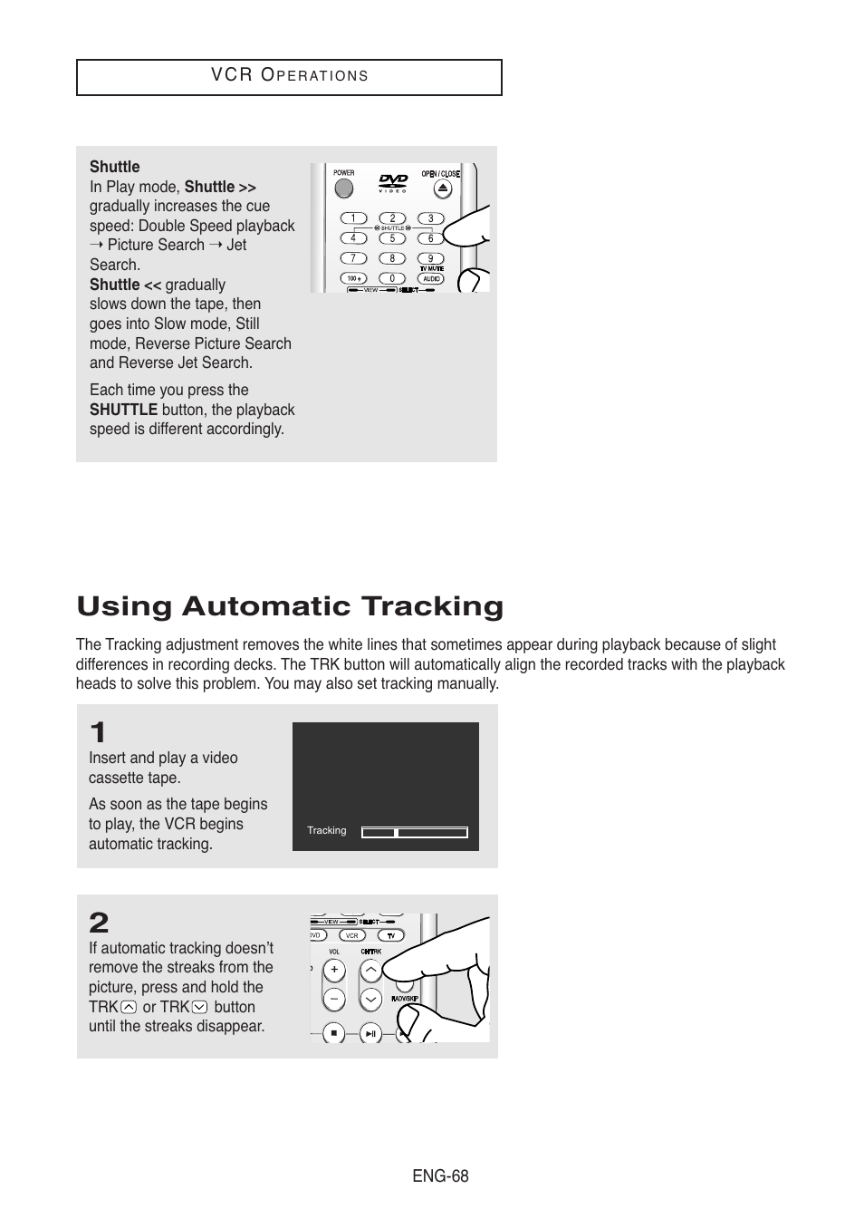 Using automatic tracking | Samsung DVD-V8500-XAC User Manual | Page 68 / 88