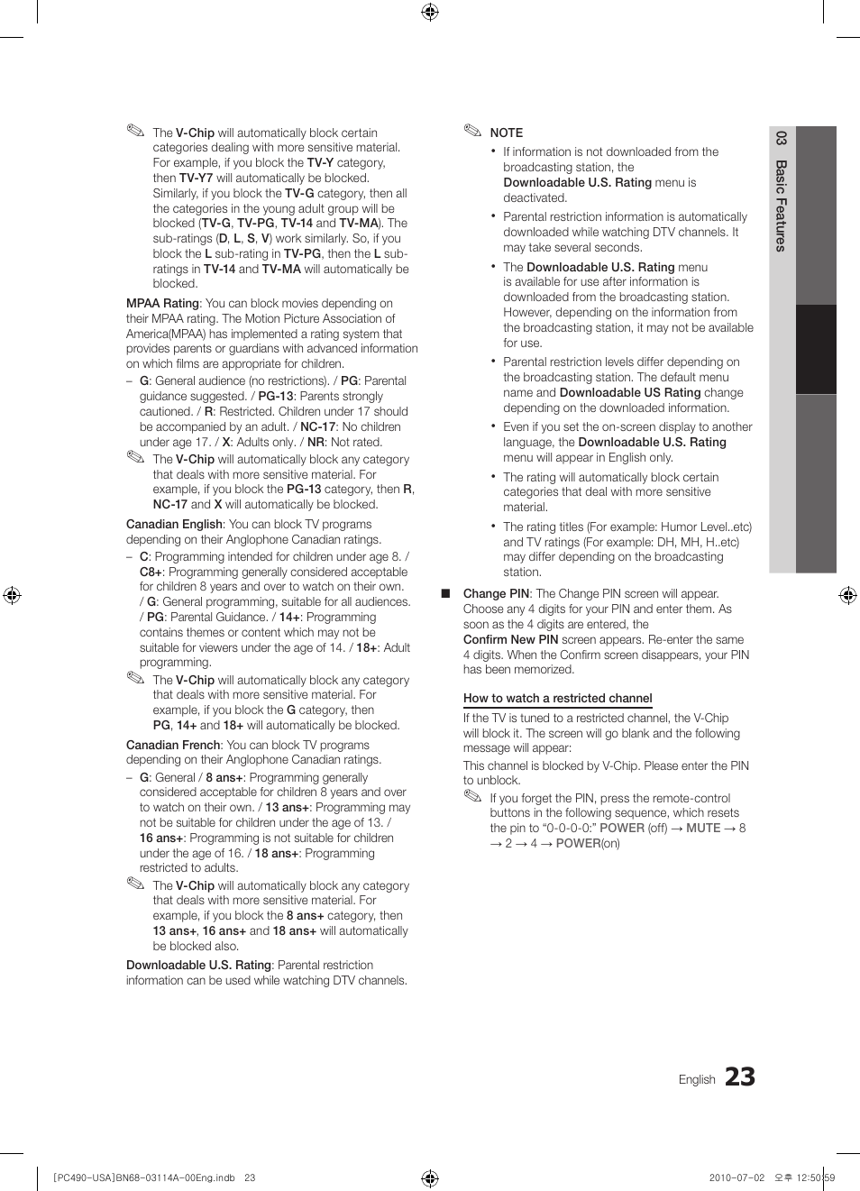 Samsung PN50C490B3DXZA User Manual | Page 23 / 46