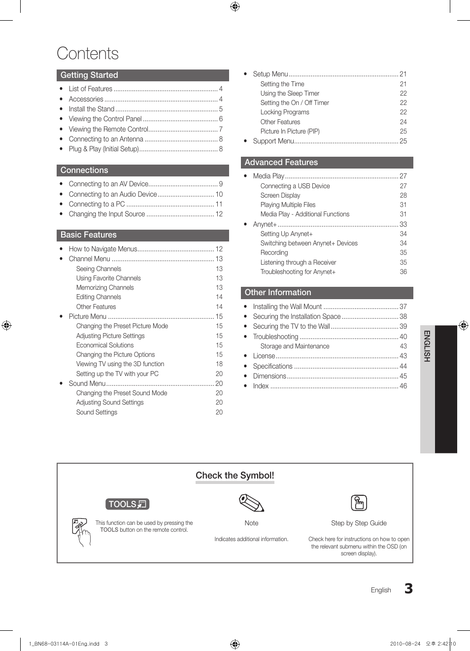 Samsung PN50C490B3DXZA User Manual | Page 3 / 46