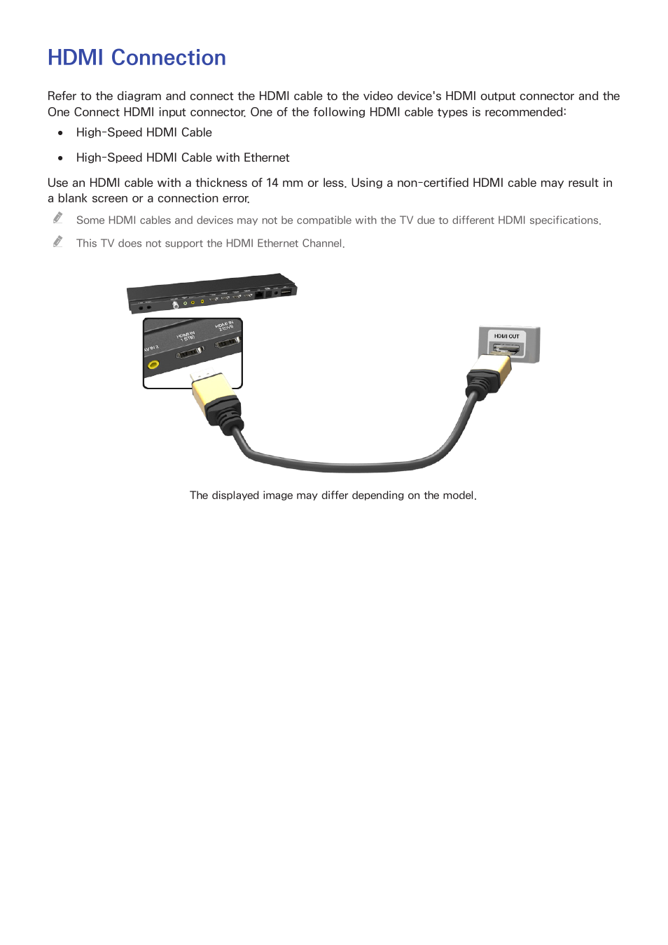 Hdmi connection | Samsung KN55S9CAFXZA User Manual | Page 11 / 172