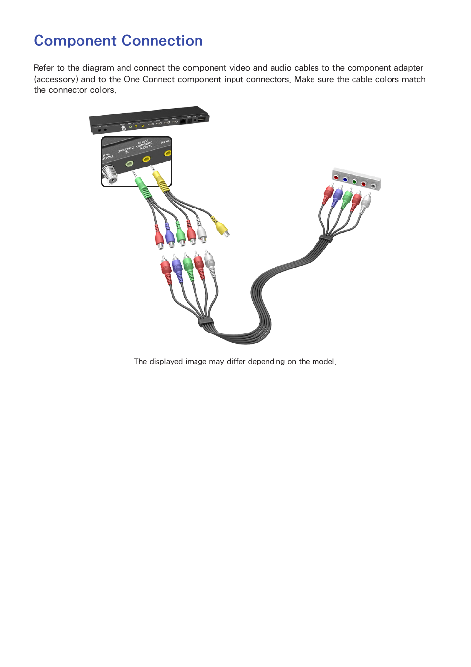 Component connection | Samsung KN55S9CAFXZA User Manual | Page 12 / 172