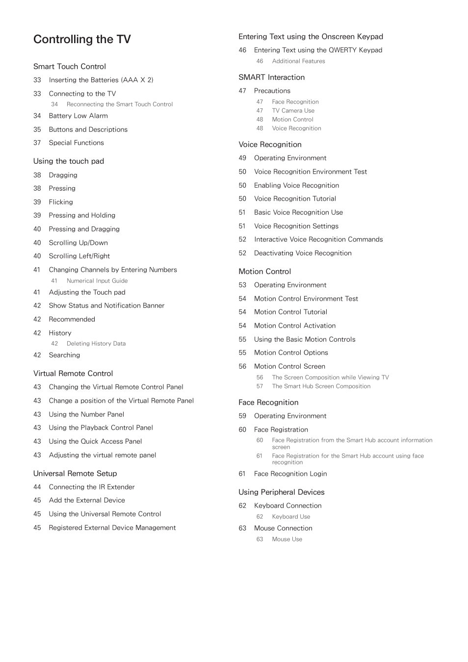 Controlling the tv, Ii iii | Samsung KN55S9CAFXZA User Manual | Page 3 / 172