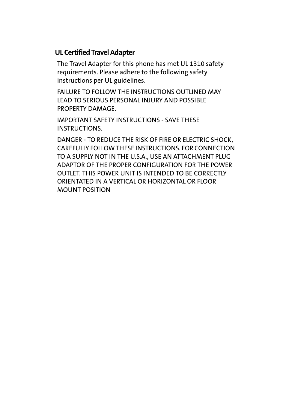 Ul certified travel adapter | Samsung SPH-A580ZKAAFT User Manual | Page 42 / 156