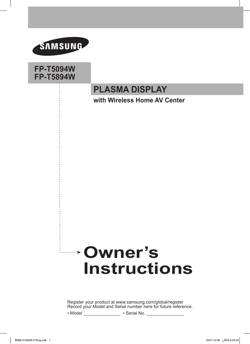 Samsung FPT5894WX-XAA User Manual | 80 pages