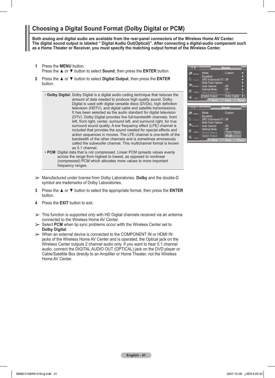 Samsung FPT5894WX-XAA User Manual | Page 41 / 80