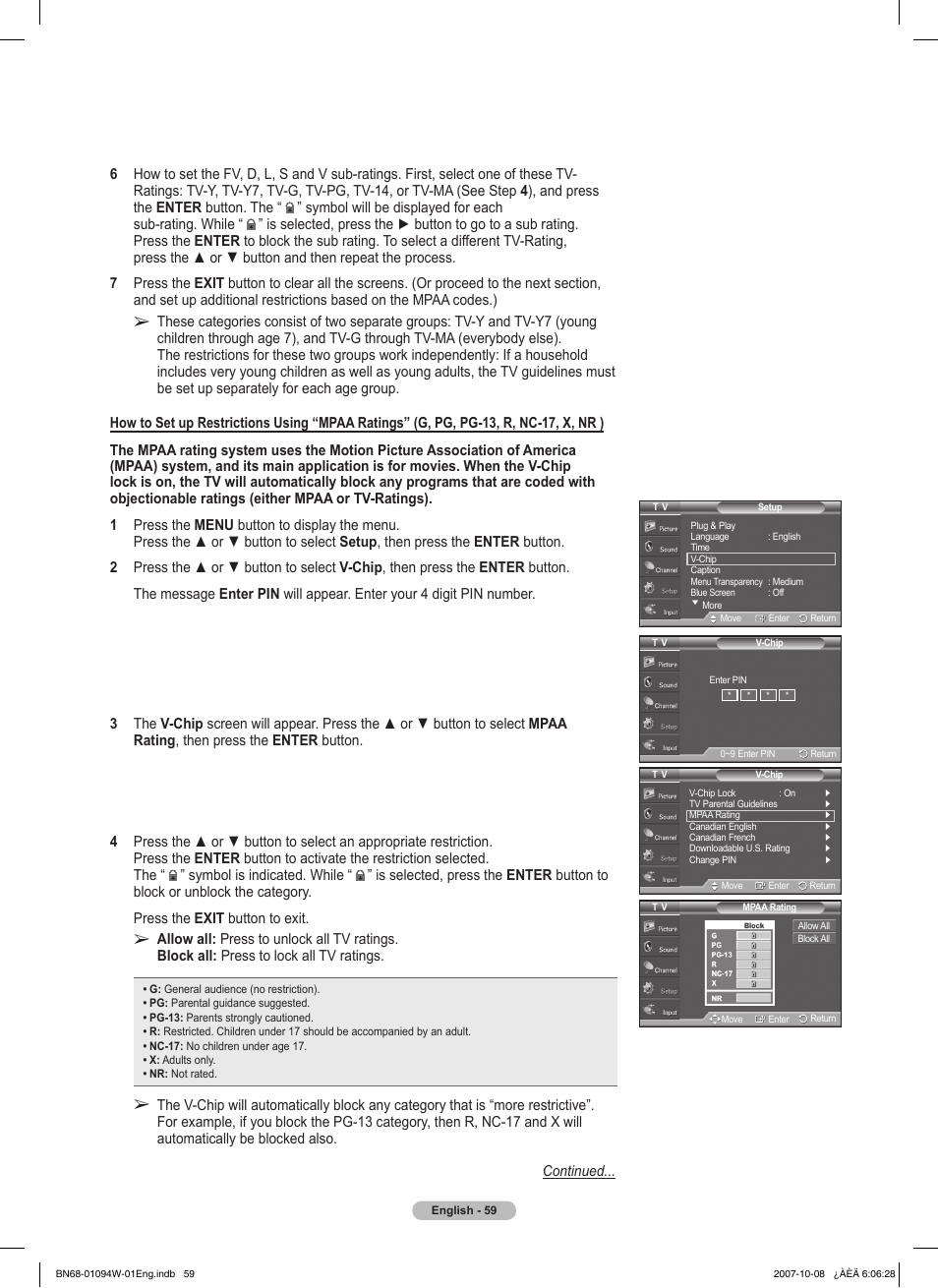 Samsung FPT5894WX-XAA User Manual | Page 59 / 80