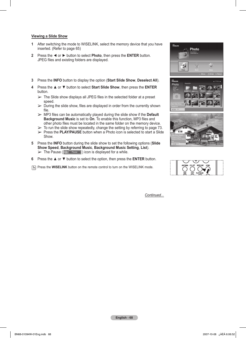 The pause, Continued | Samsung FPT5894WX-XAA User Manual | Page 68 / 80