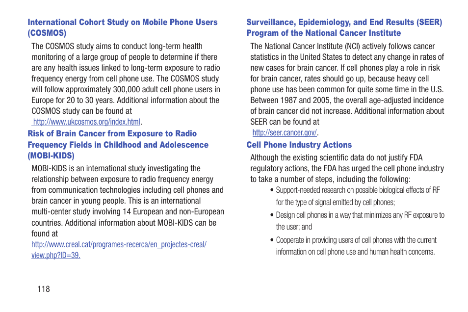 Cell phone industry actions | Samsung SCH-R270ZKAMTR User Manual | Page 122 / 159