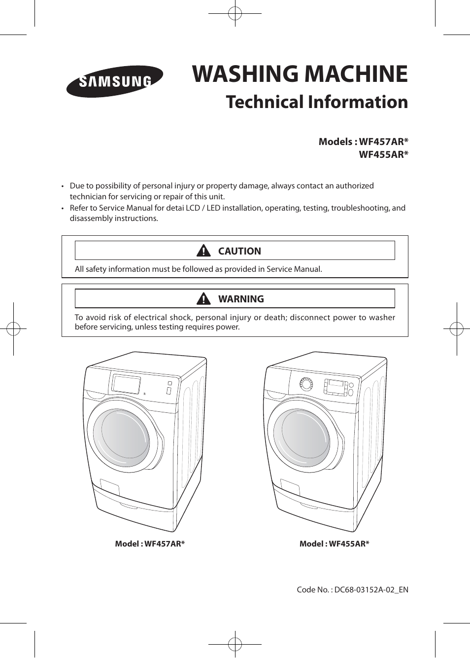 Samsung WF455ARGSWR-A2 User Manual | 84 pages