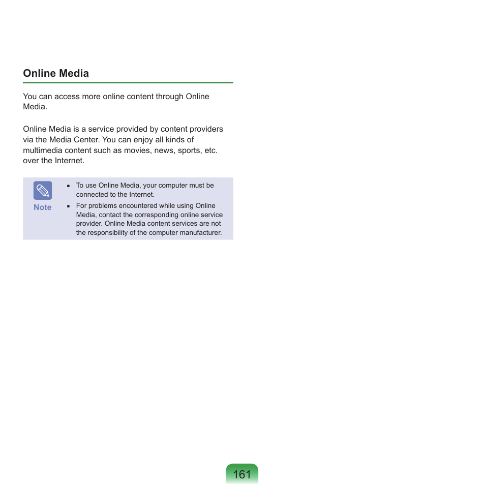 Online media | Samsung NP-X22-K01-SEA User Manual | Page 162 / 200