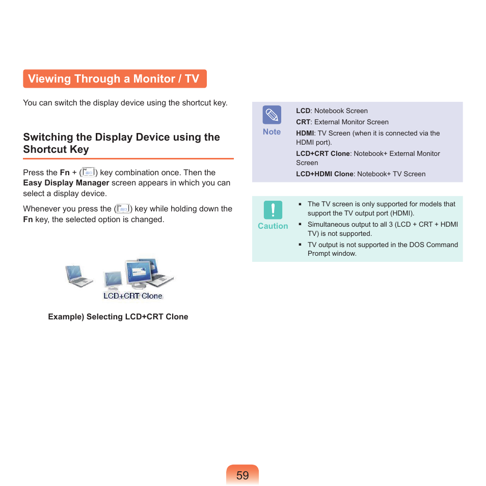 Viewing through a monitor / tv, 9 viewing through a monitor / tv | Samsung NP-X22-K01-SEA User Manual | Page 60 / 200