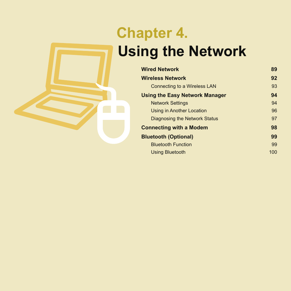 Chapter 4.using the network, Chapter 4. using the network | Samsung NP-X22-K01-SEA User Manual | Page 89 / 200