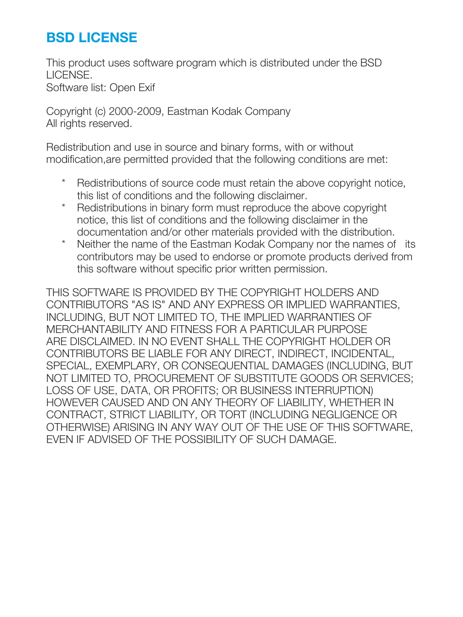 Bsd license | Samsung HMX-M20BN-XAA User Manual | Page 6 / 9