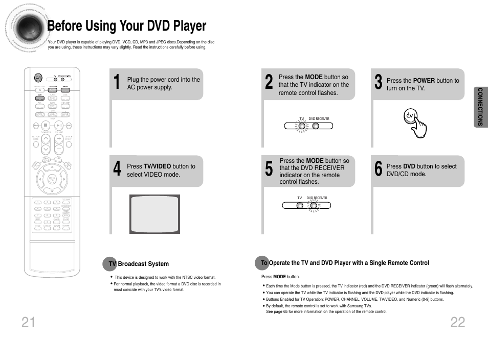 Before using your dvd player | Samsung HTDB650TH-XAA User Manual | Page 12 / 37