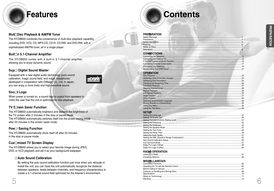 Samsung HTDB650TH-XAA User Manual | Page 4 / 37