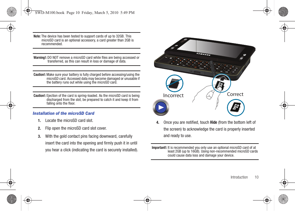 Incorrect correct | Samsung SWD-M100ZKECLW User Manual | Page 13 / 158