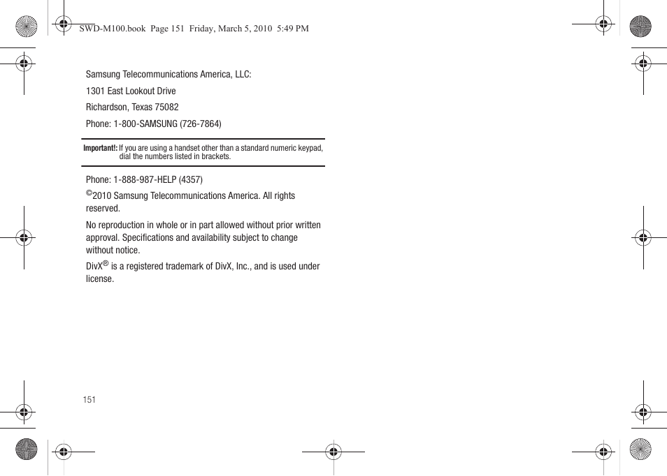 Samsung SWD-M100ZKECLW User Manual | Page 154 / 158