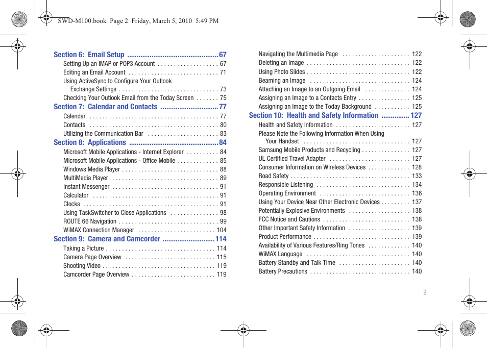 Samsung SWD-M100ZKECLW User Manual | Page 5 / 158