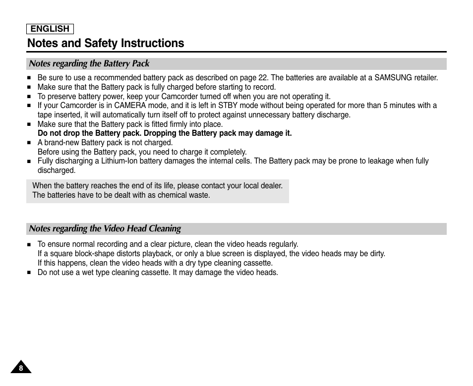 Samsung SC-D453-XAA User Manual | Page 12 / 124