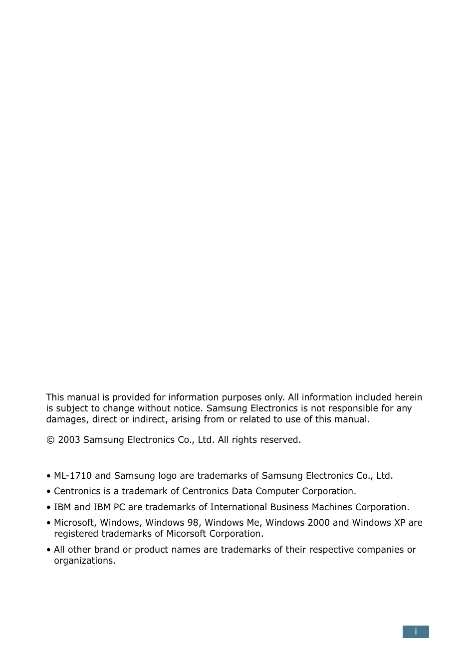 Samsung ML-1710-XAA User Manual | Page 2 / 138
