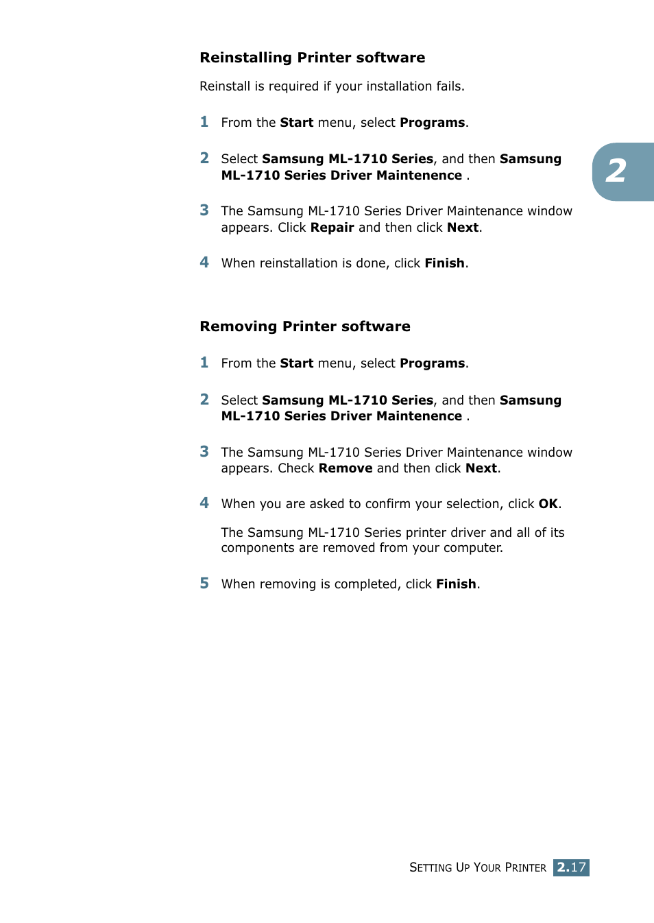 Samsung ML-1710-XAA User Manual | Page 36 / 138