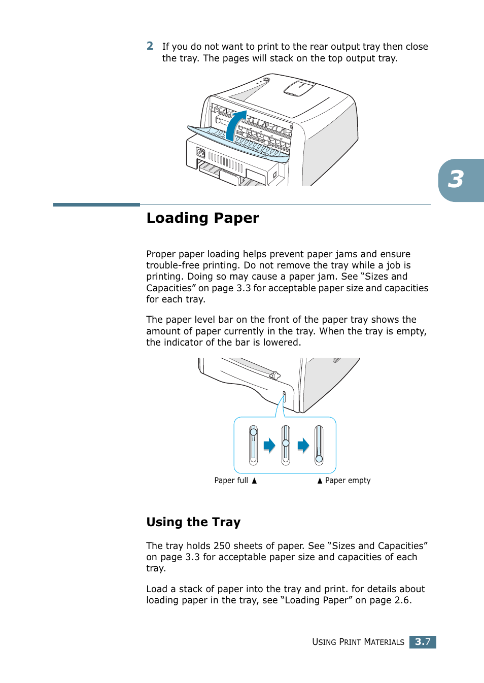 Loading paper, Using the tray | Samsung ML-1710-XAA User Manual | Page 44 / 138
