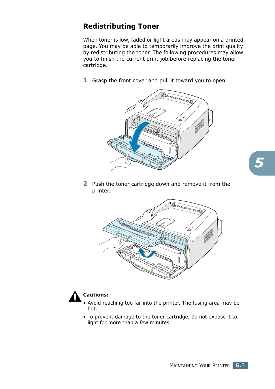 Redistributing toner | Samsung ML-1710-XAA User Manual | Page 88 / 138