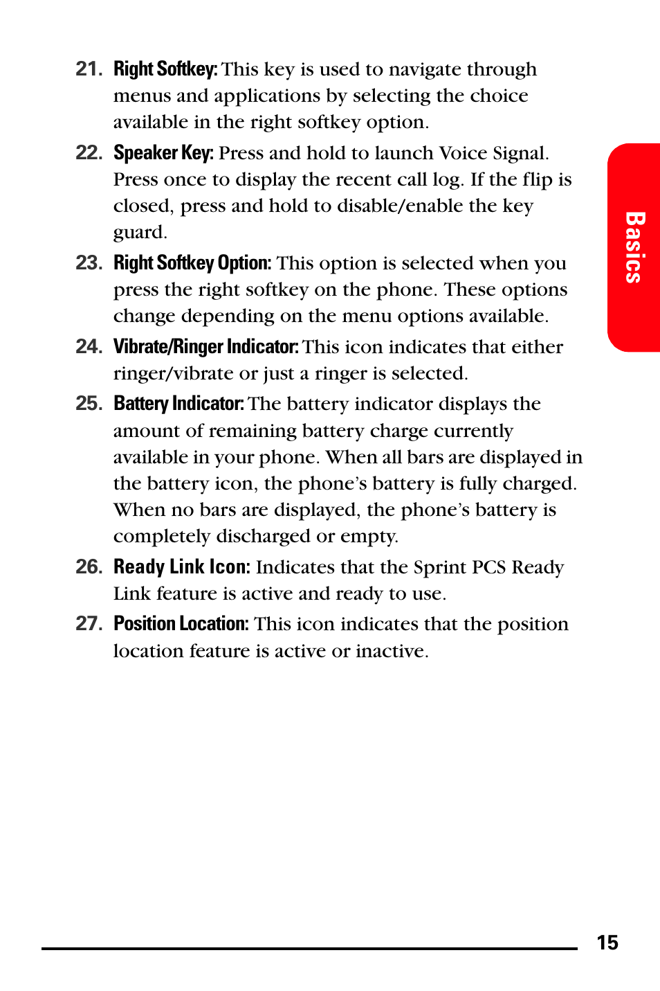 Basics | Samsung SPH-A760DSSXAR User Manual | Page 23 / 85