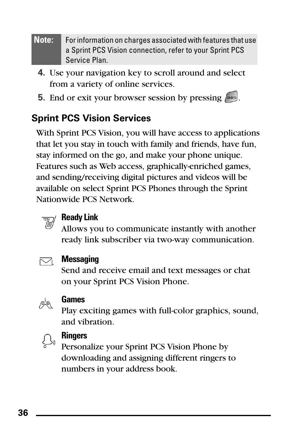 Sprint pcs vision services | Samsung SPH-A760DSSXAR User Manual | Page 44 / 85