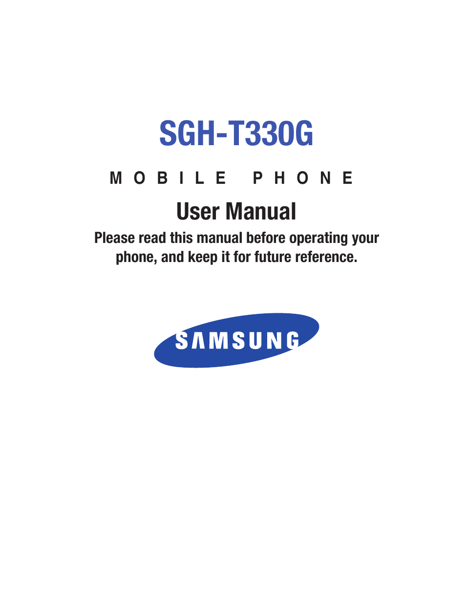Samsung SGH-T330ZKATFN User Manual | 102 pages