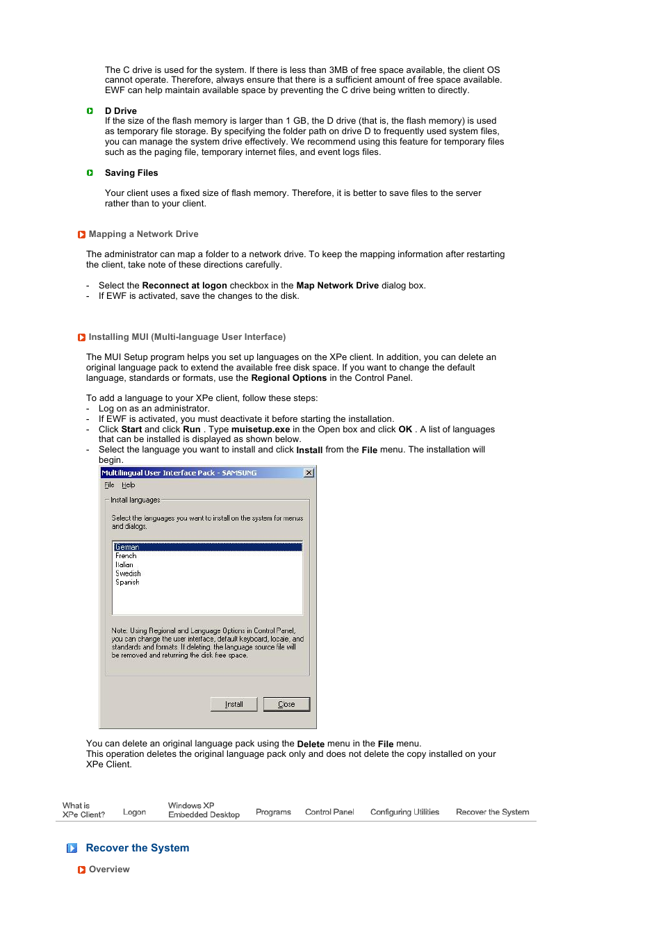 Recover the system | Samsung LS19TRTLB-XAA User Manual | Page 32 / 76