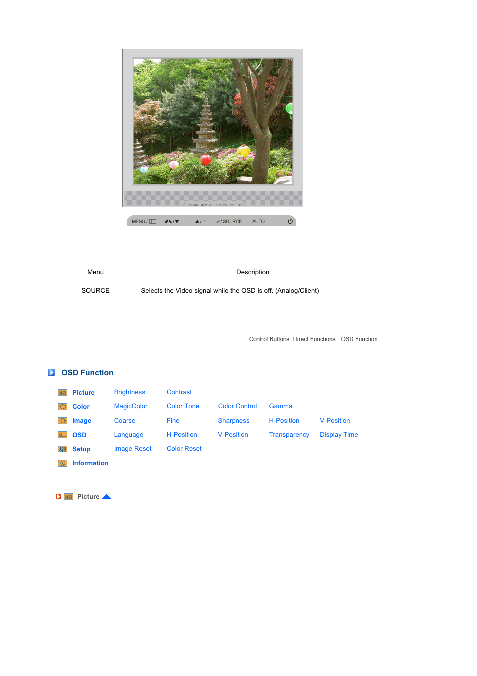 Osd function | Samsung LS19TRTLB-XAA User Manual | Page 48 / 76
