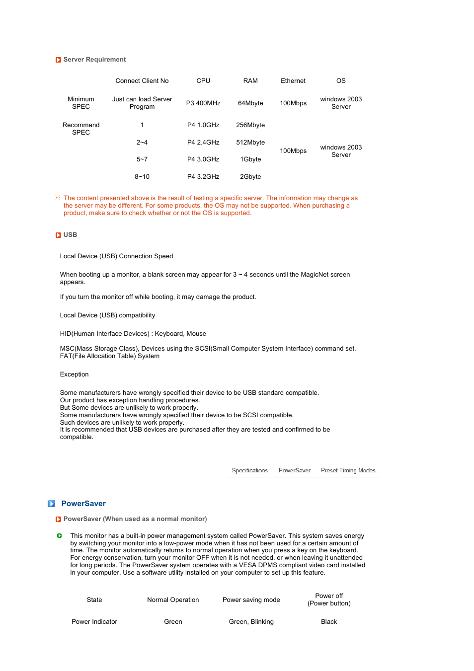 Powersaver | Samsung LS19TRTLB-XAA User Manual | Page 63 / 76