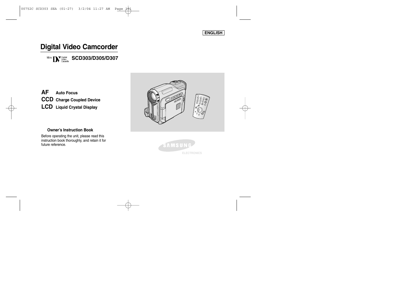 Samsung SC-D303-XAC User Manual | 111 pages