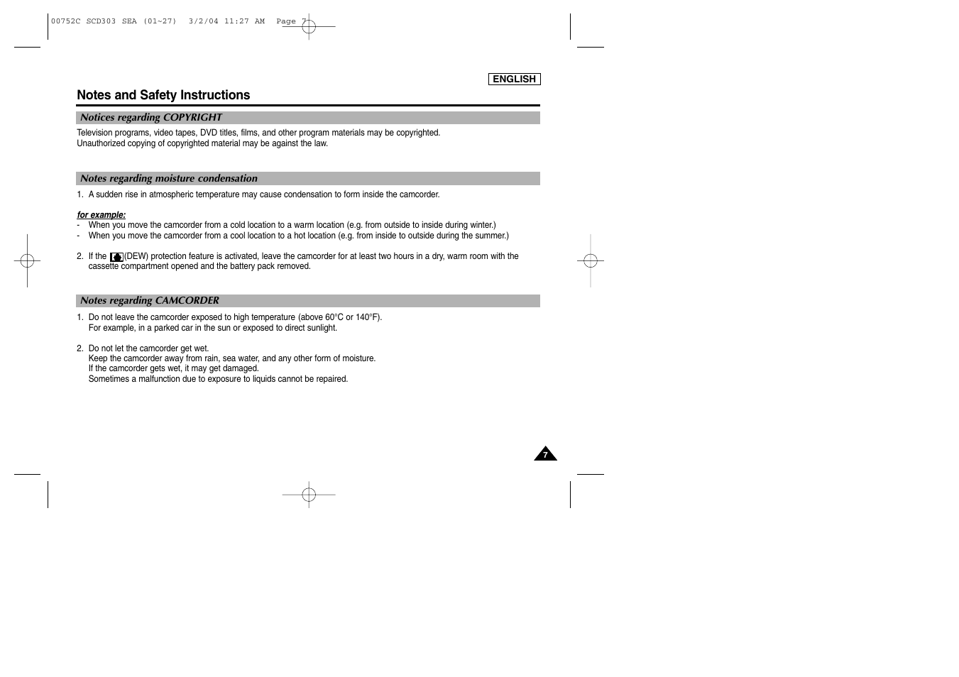 Samsung SC-D303-XAC User Manual | Page 11 / 111
