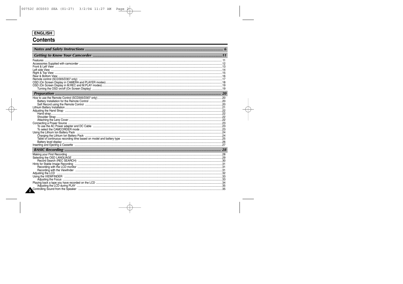 Samsung SC-D303-XAC User Manual | Page 6 / 111