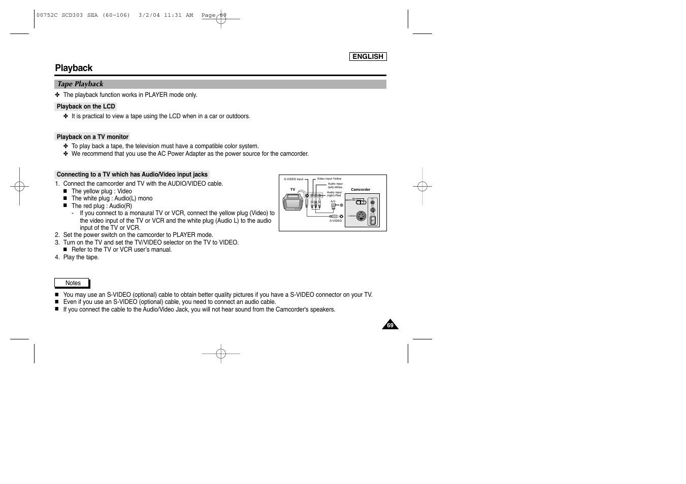 Playback | Samsung SC-D303-XAC User Manual | Page 73 / 111