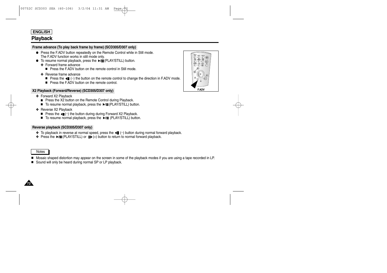 Playback | Samsung SC-D303-XAC User Manual | Page 76 / 111