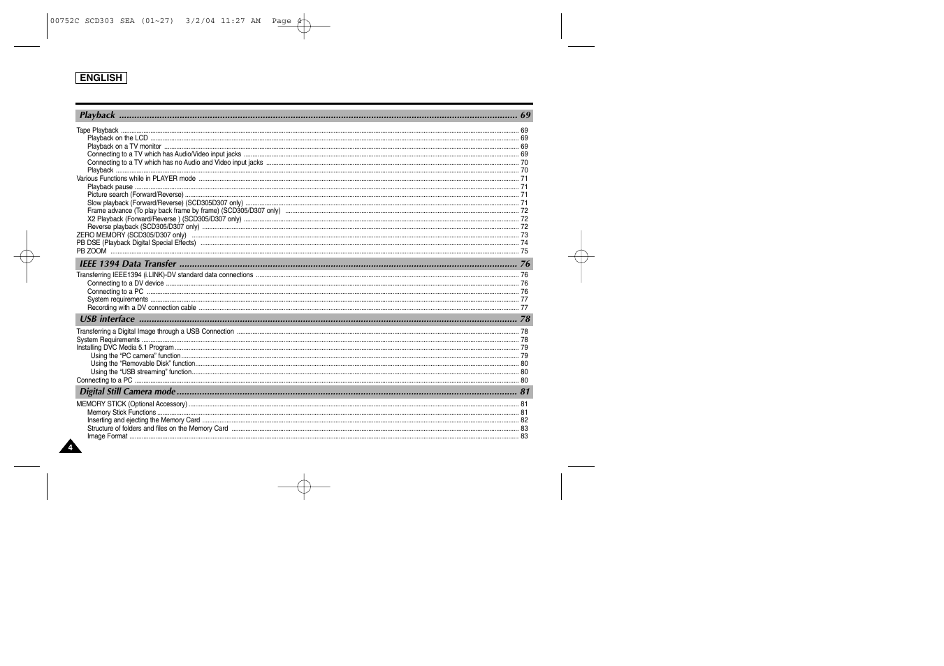 Samsung SC-D303-XAC User Manual | Page 8 / 111